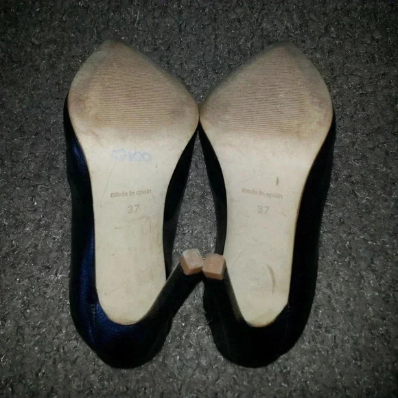 AGAIN&AGAIN-Stiletto Mules-Black Leather-Snakeskin - Picture 7 of 7